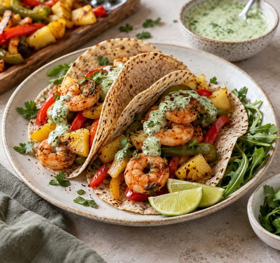 Fajita's met scampi