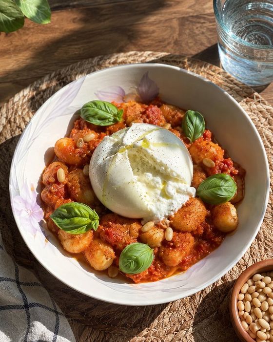 Romige gnocchi met burrata